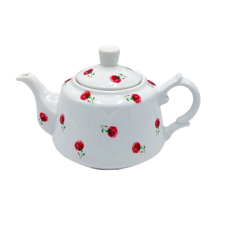 قوری چینی زرین ایران مدل پینک رز مینیاتوری 