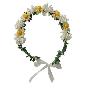 تاج مو دخترانه مدل گل بابونه و گلریز 123