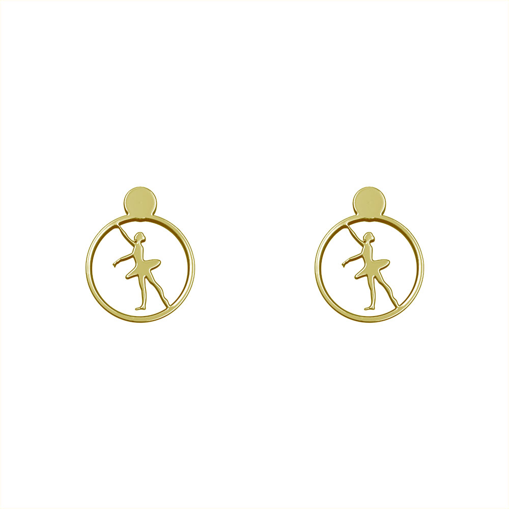 گوشواره طلا 18 عیار زنانه مدوپد مدل باله کد GA1-10163