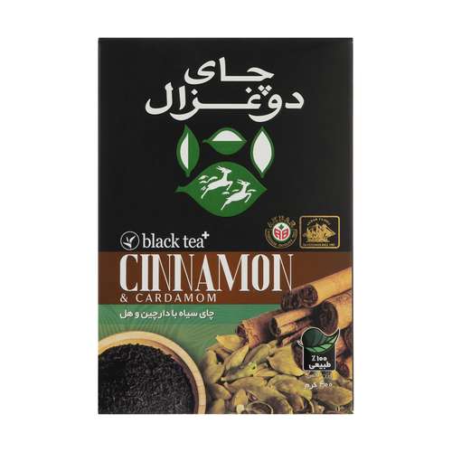 چای سیاه با دارچین و هل دو غزال - 400 گرم 