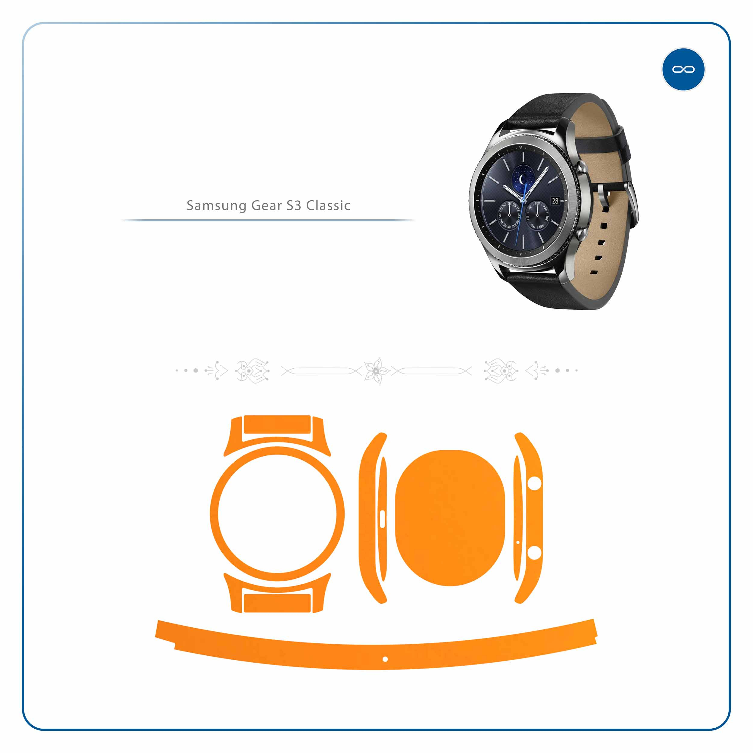 برچسب ماهوت طرح Matte-Orange مناسب برای ساعت هوشمند سامسونگ Galaxy Gear S3 Classic