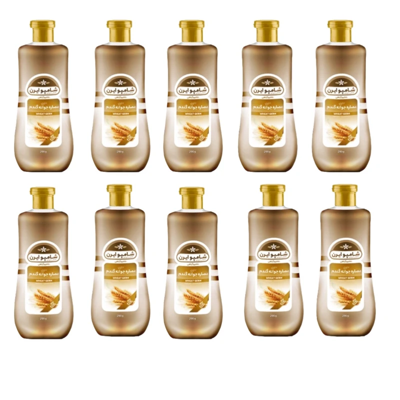 شامپو مو ایرن مدل گندم وزن 200 گرم مجموعه 10 عددی