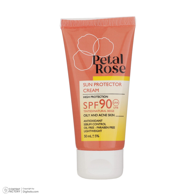 کرم ضد آفتاب رنگی پتال رز SPF 90 مدل 01 مناسب پوستهای چرب حجم 50 میلیلیتر کرم ضد آفتاب رنگی پتال رز SPF 90 مدل 01 مناسب پوستهای چرب حجم 50 میلیلیتر