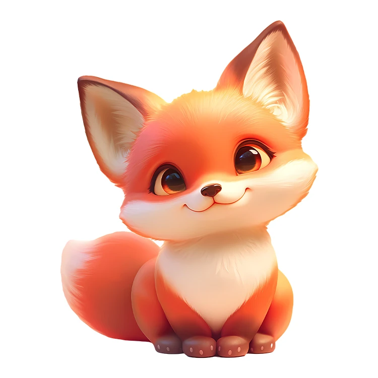 استیکر پارچه و لباس پاد آفرین مدل کارتونی کیوت روباه بامزه کد S5768