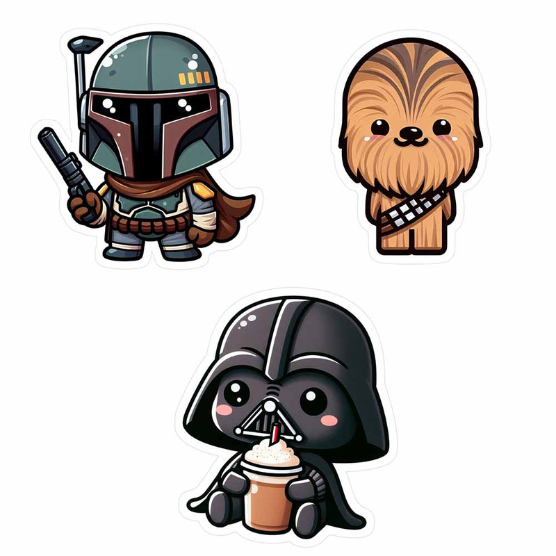 استیکر لپ تاپ و موبایل مدل جنگ ستارگان کد 010 مجموعه 3 عددی