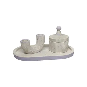 ست 3 تکه بتنی دکوری مدل رومیزی