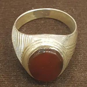 انگشتر نقره مردانه مدل سنگ عقیق یمن کد P880