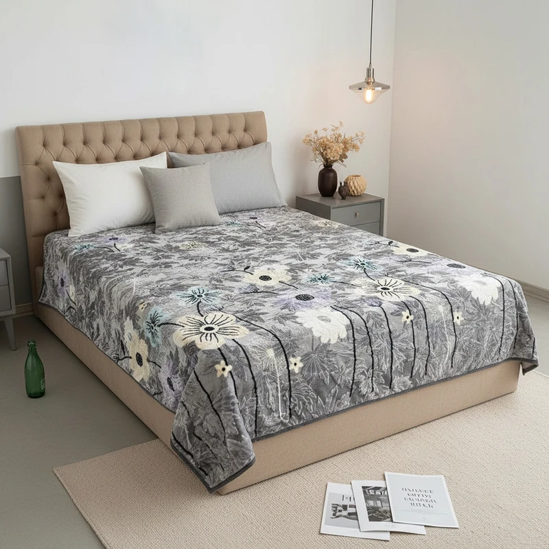 پتو 2 نفر مدل نیلوفرآبی سایز 240x200 سانتی‌متر