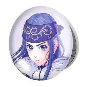 آینه جیبی خندالو طرح اسیرپا انیمه کامویی طلایی Golden Kamuy مدل تاشو کد 23707 