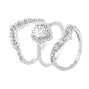 انگشتر نقره زنانه مدل RE R17 بسته 3 عددی