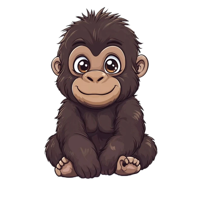 استیکر پارچه و لباس پاد آفرین مدل کارتونی شامپانزه کد 3910