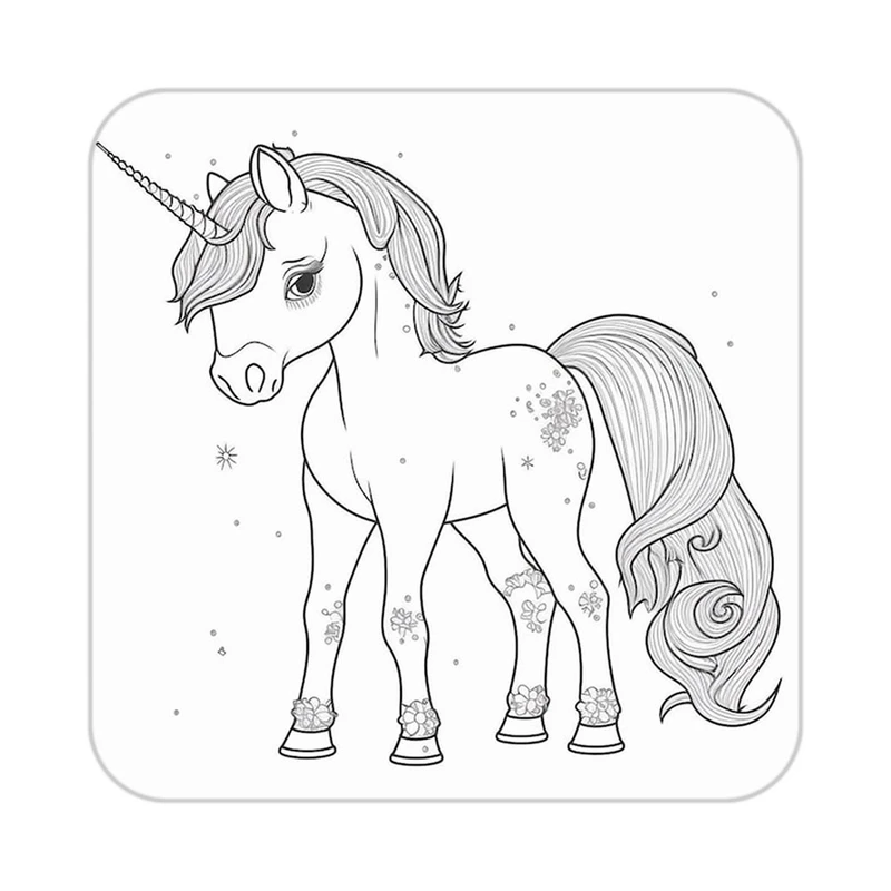 زیر لیوانی کاکتی طرح اسب تک شاخ و یونیکورن مدل mp32035