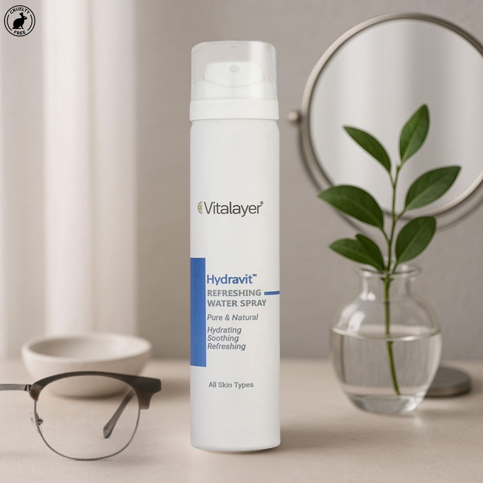 اسپری آبرسان صورت و بدن ویتالیر مدل Hydravit مناسب برای انواع پوست حجم 75 میلی لیتر -  - 2