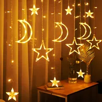 ریسه ال ای دی مدل آویز طرح ماه و ستاره طول 3 متر