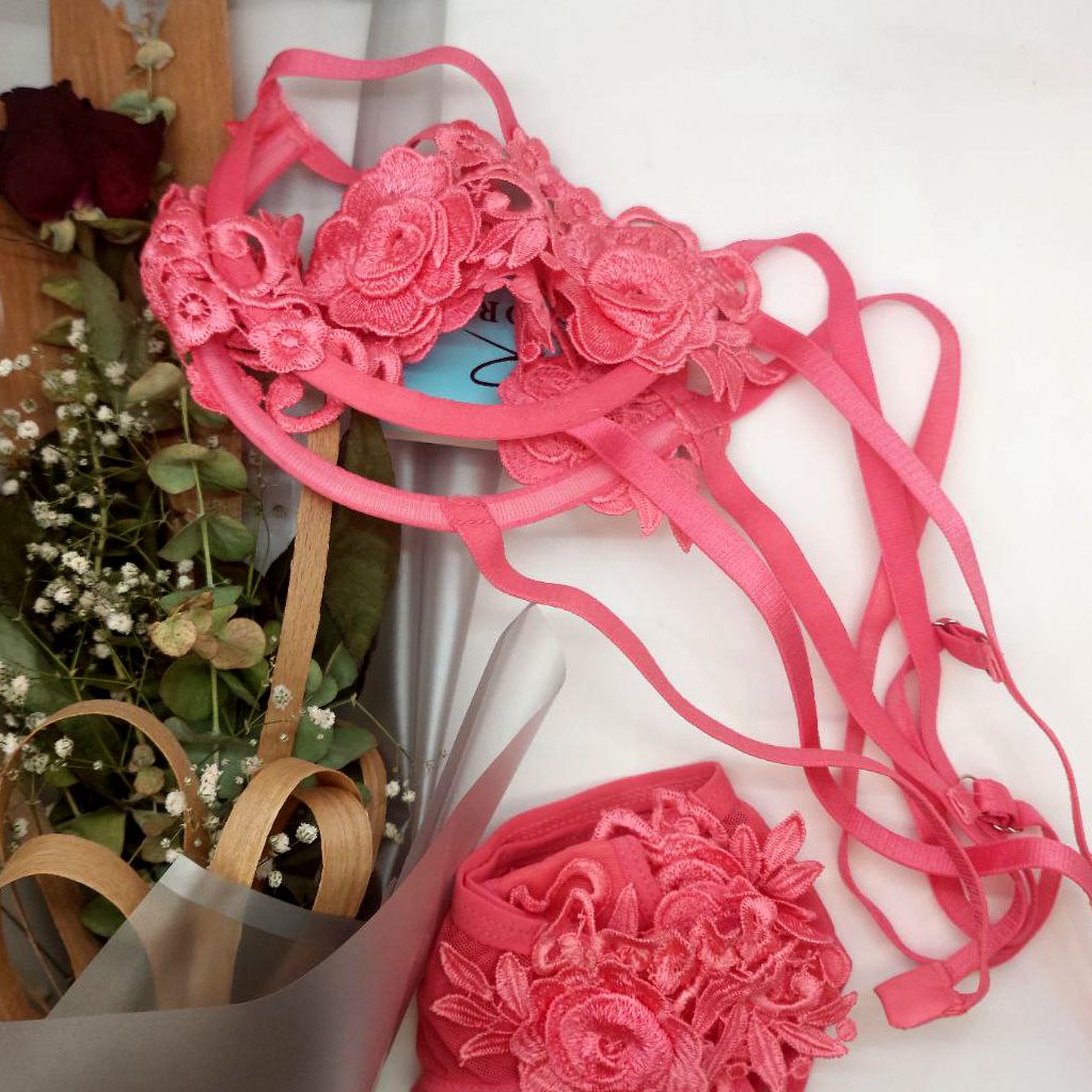 ست شورت و سوتین زنانه مکسوریا مدل انبرودی گلدانتل کد NKU MAX 02204 - - 8