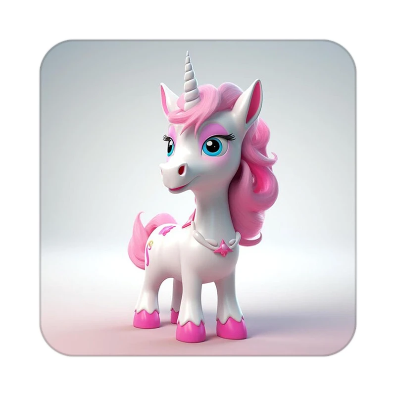 زیر لیوانی کاکتی طرح اسب تک شاخ و یونیکورن مدل mp29049