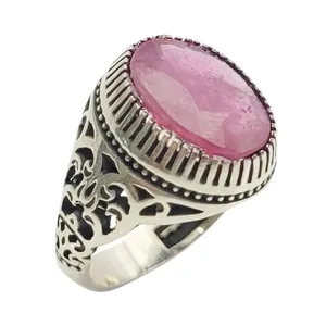 انگشتر نقره مردانه مدل یاقوت کد 4534220