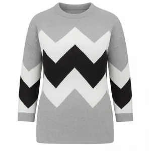 پلیور یقه گرد زنانه مدل بافت 1714