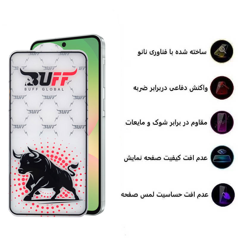 محافظ صفحه نمایش بوف مدل Black Fighter مناسب برای گوشی موبایل سامسونگ Galaxy A57 / S25 Fe