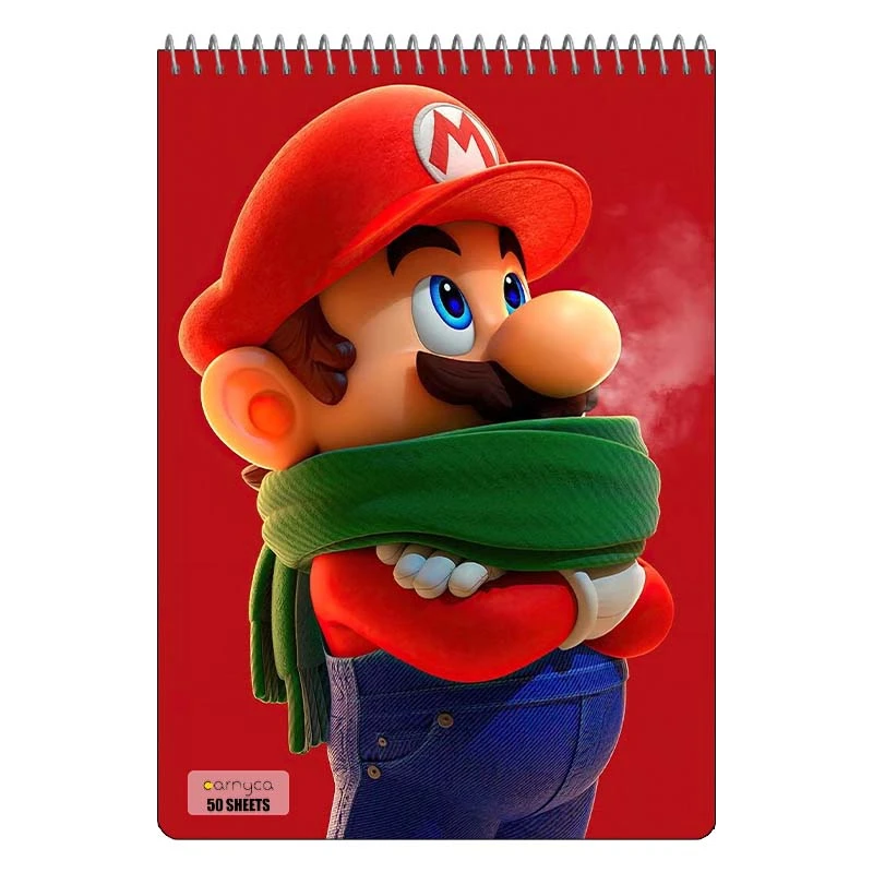 دفتر نقاشی 50 برگ سیمی کارنیکا طرح ماریو mario کد 79386