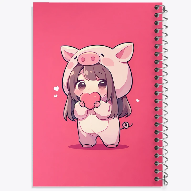 دفتر ژورنال نویسی 50 برگ خندالو مدل نقطه ای طرح دخترانه کیوت کد N5183