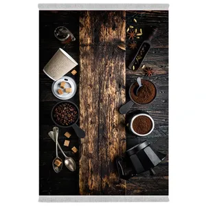 فرش پارچه‌ای دفه مدل فرشینه هازان مخمل طرح آشپزخانه کد 200