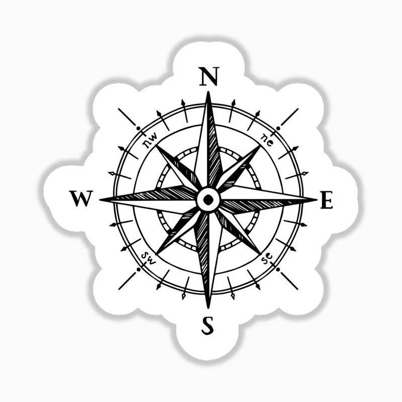 استیکر لپ تاپ و موبایل بووم طرح قطب نما کد 213