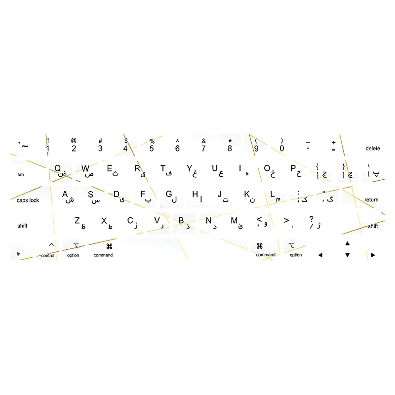 برچسب کیبورد فارسی مدل polygon17 مناسب برای مک بوک پرو 16 اینچ 2019