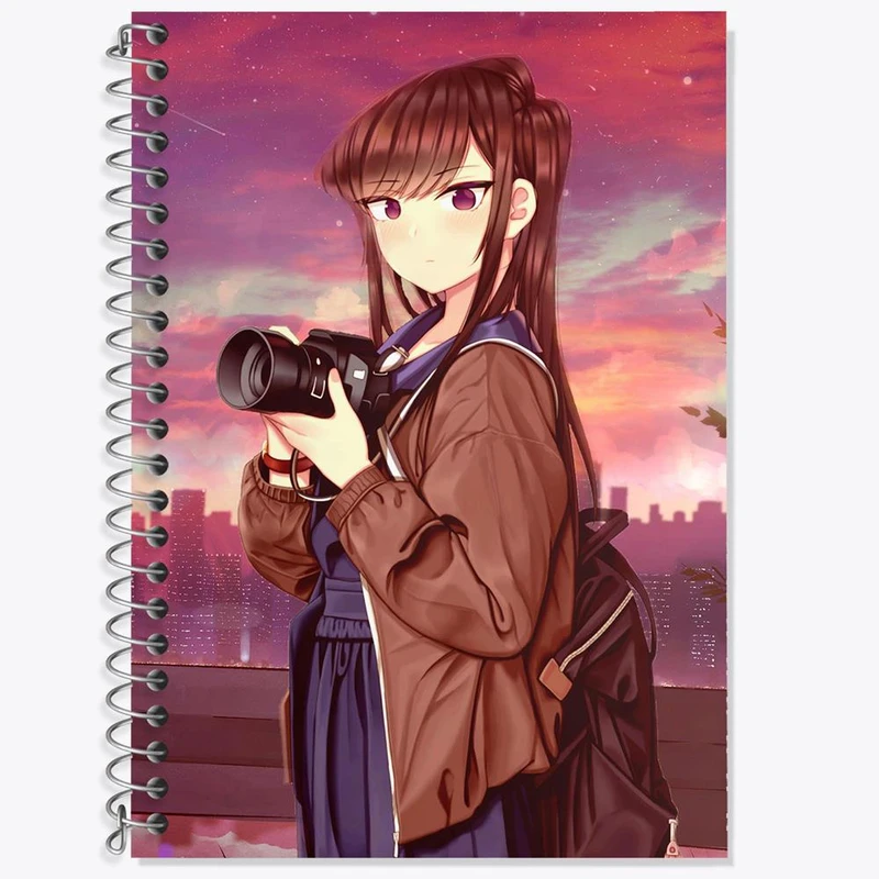 دفتر زبان 50 برگ خندالو مدل دو خط طرح انیمه کومی سان کد 16063