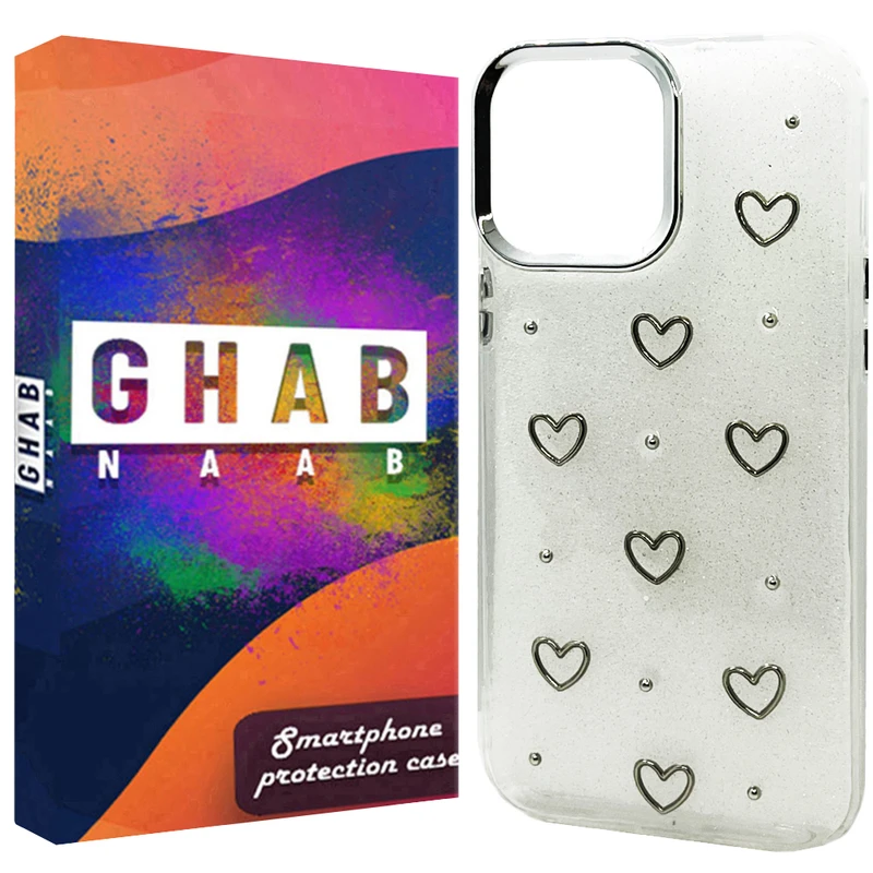 کاور قاب ناب مدل resin طرح قلب مناسب برای گوشی موبایل اپل IPhone 12 / 12 Pro