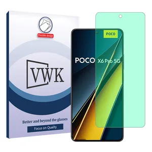 VWK Tough model Green light screen protector suitable for Xiaomi Poco X6 Pro mobile phone