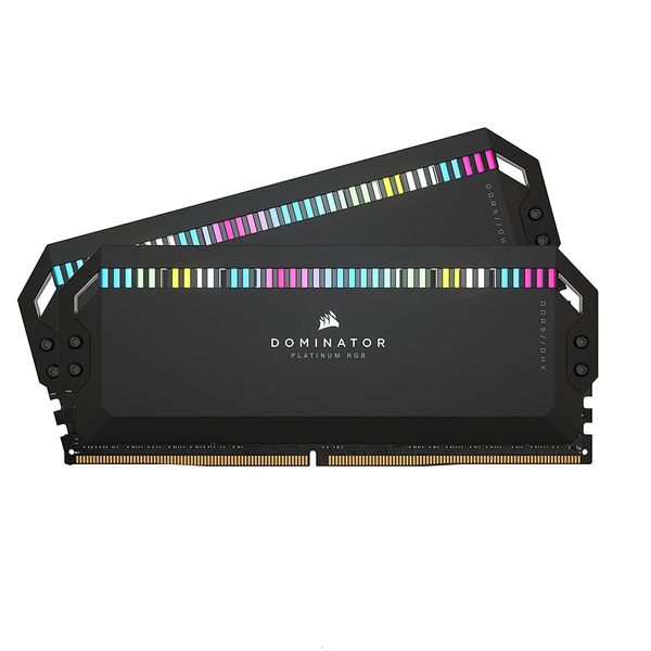 رم دسکتاپ DDR5 دو کاناله 5200 مگاهرتز CL40 کورسیر مدل Dominator Plat RGB ظرفیت 64 گیگابایت