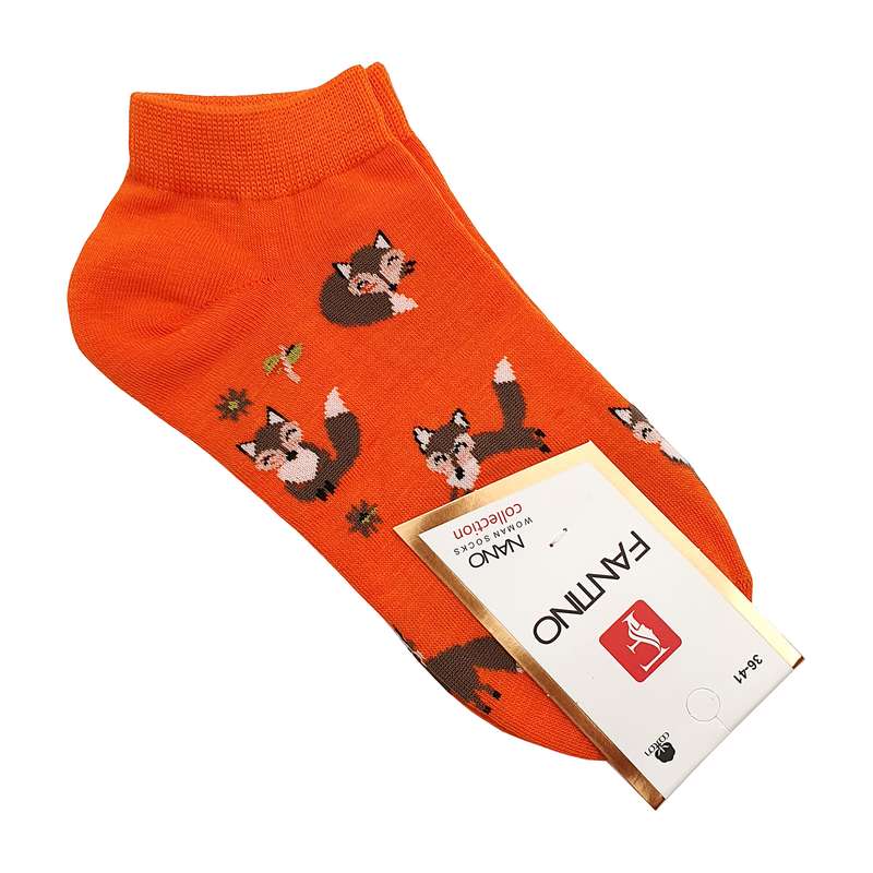 جوراب دخترانه مدل روباه کد JB141-OR