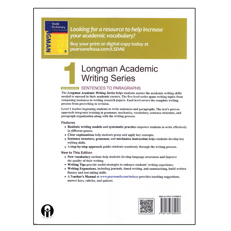 کتاب  (Longman Academic Writing Series1 (Second Edition اثر Linda Butler انتشارات الوندپویان