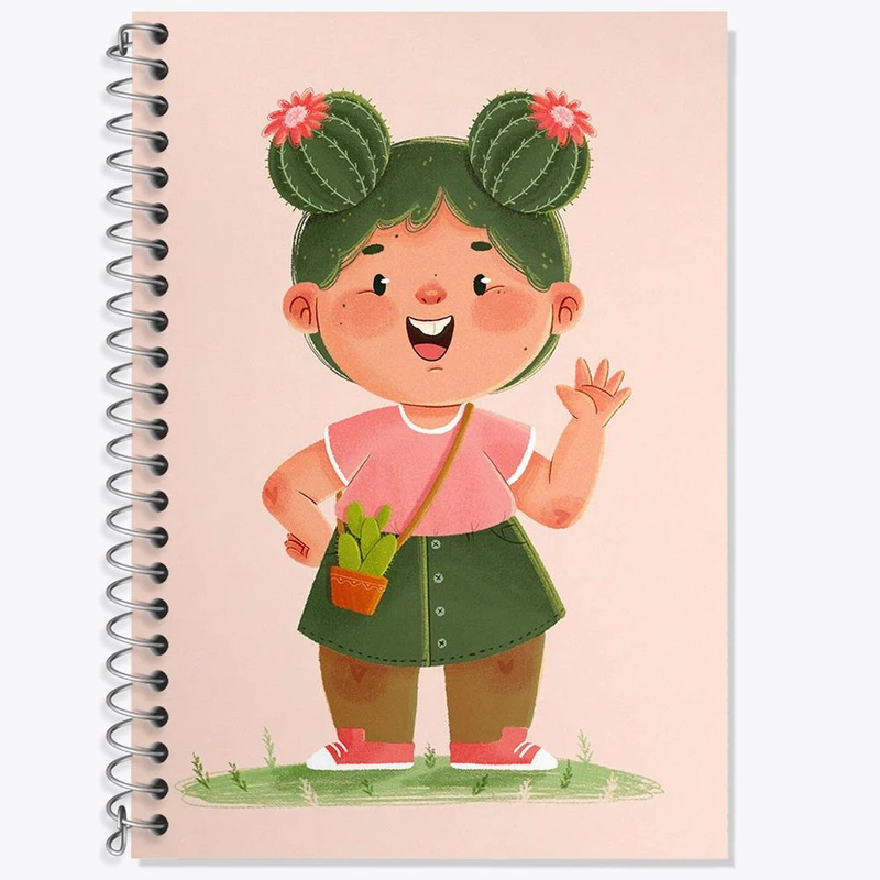 دفتر زبان 50 برگ خندالو مدل دو خط طرح دخترانه فانتزی کد 25727