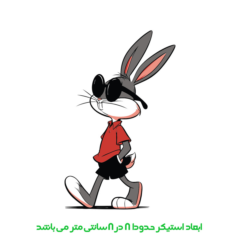 برچسب لپ تاپ پویا مارکت طرح خرگوشی کد 3368