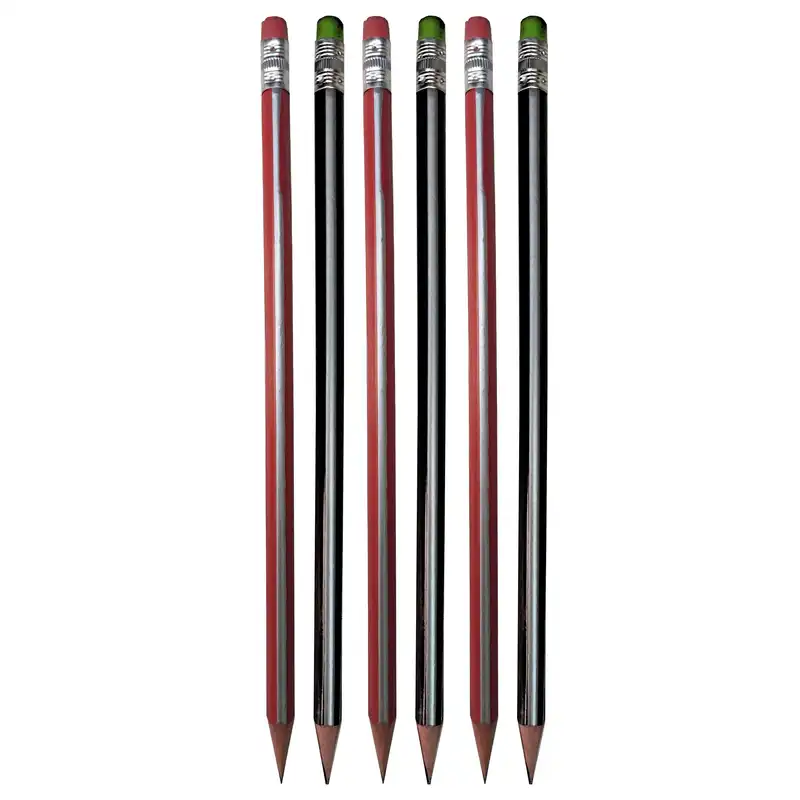 مداد مشکی مدل پاک کن دار بسته 6 عددی