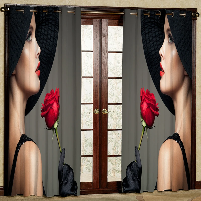  پرده مدل دختر مخمل پانچی کد795 سایز 140x280 سانتی متر