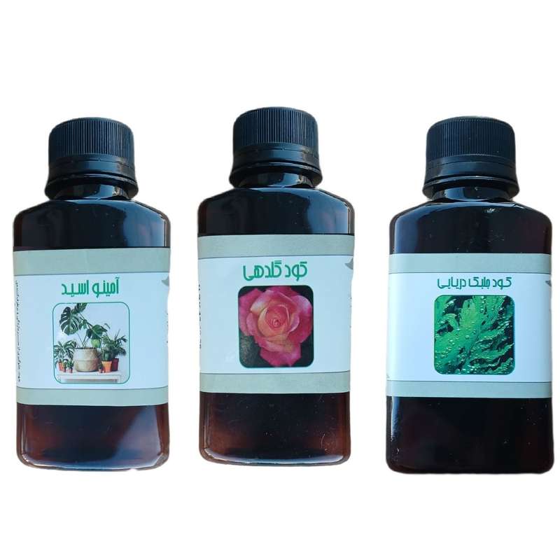کود مایع امینو اسید و جلبک دریایی و کود گلدهی مدل life drop حجم 110 میلی لیتر بسته 3 عددی