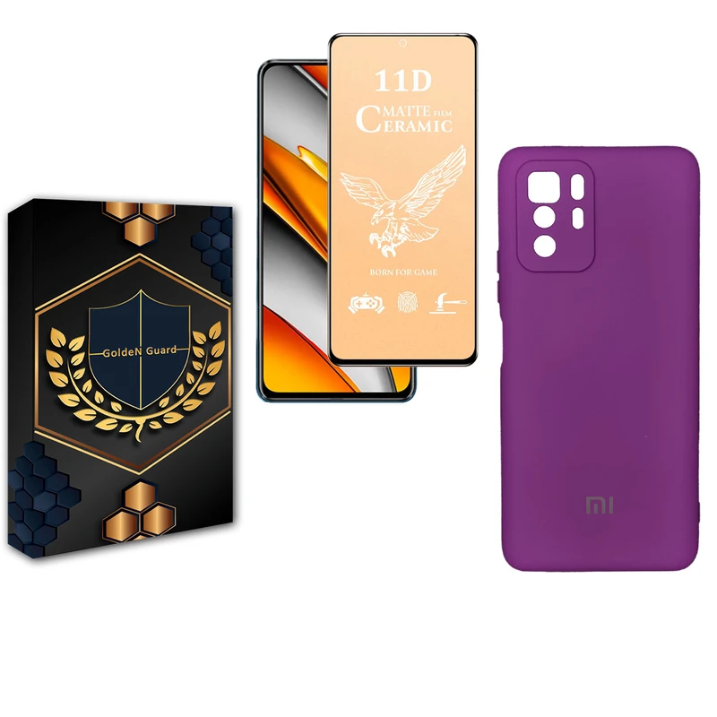 کاور گلدن گارد مدل سیلیکونی مناسب برای گوشی موبایل شیائومی Poco X3 GT به همراه محافظ صفحه نمایش