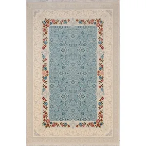 فرش ماشینی طرح ترک کد 801 زمینه آبی