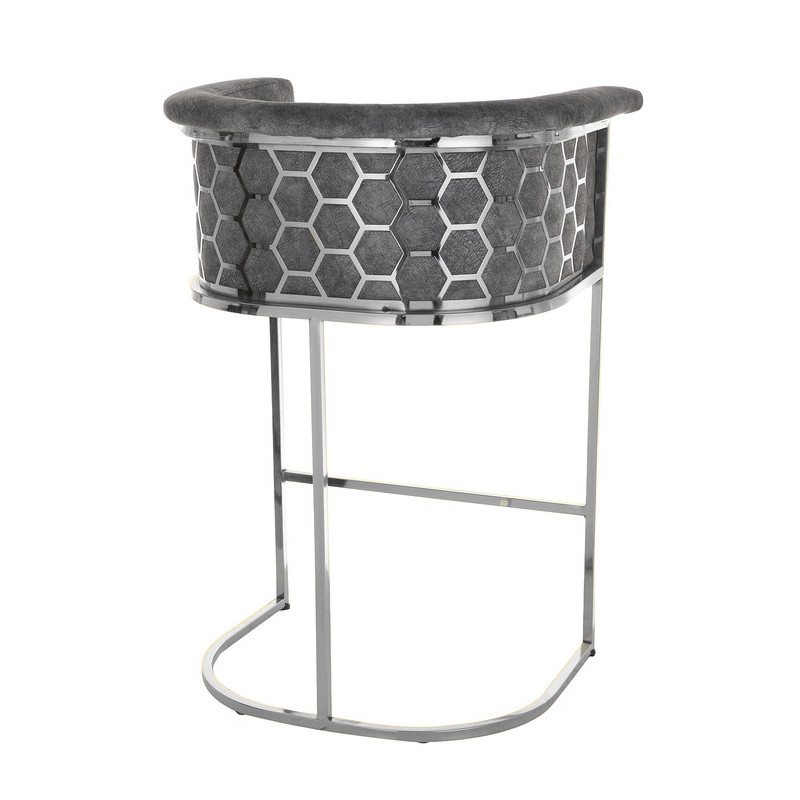 صندلی کانتر هیدیکا مبلمان مدل سوفیا طرح کندویی کروم