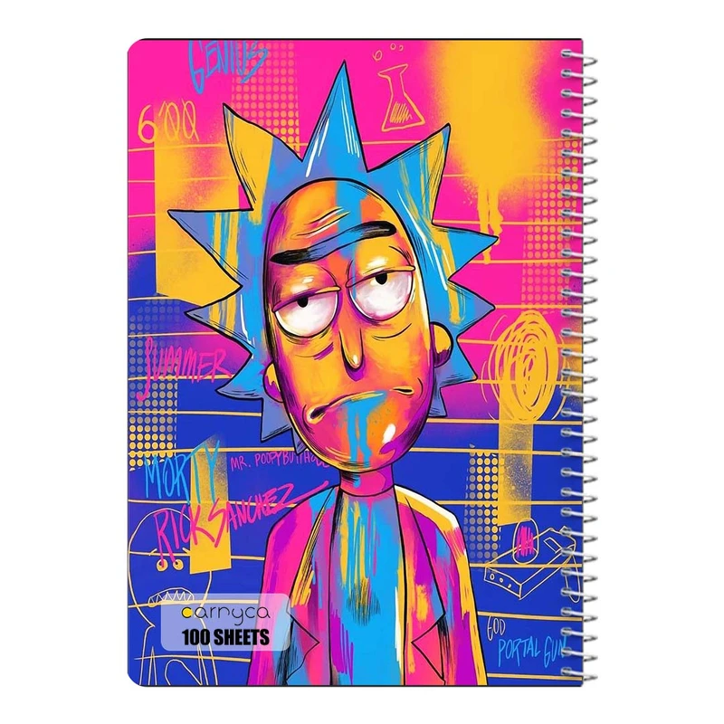 دفتر مشق 100 برگ سیمی کارنیکا طرح ریک و مورتی Rick and Morty کد 41604