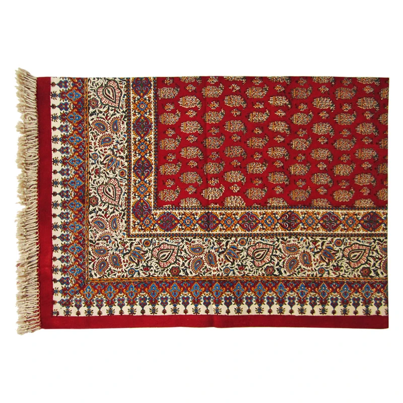 رومیزی قلمکار مدل طرح تک گل کد 1015-2