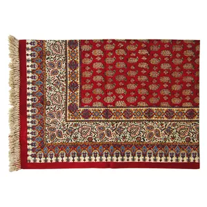 رومیزی قلمکار طرح قالیچه سنتی مدل چهارنفره کد 120-3