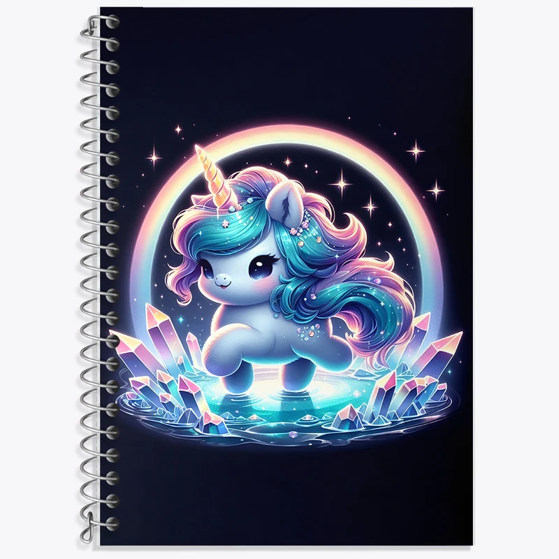 دفتر نت موسیقی 50 برگ خندالو طرح اسب تک شاخ کیوت کد F5351