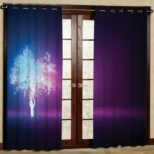 پرده مدل درخت قلبی هازان پانچی کد 2404a سایز 140x200 سانتی متر