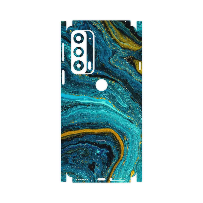 برچسب پوششی ماهوت مدل Turquoise marblewith golden streaks-FullSkin مناسب برای گوشی موبایل موتورولا Edge 20