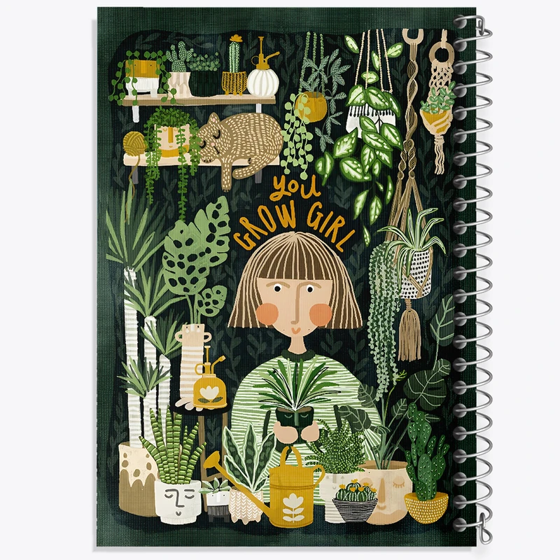 دفتر لیست خرید 50 برگ خندالو طرح دختر عاشق گل و گیاه کد N5635