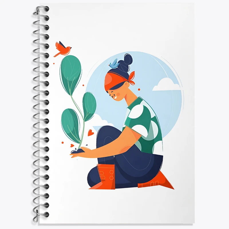 دفتر زبان 50 برگ خندالو مدل دو خط طرح دخترانه کد N5667